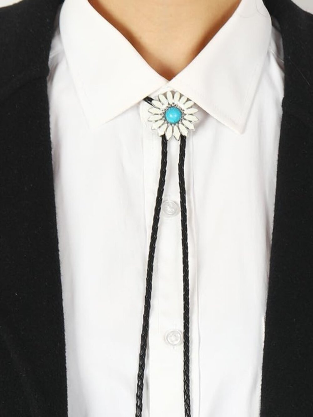 Western Cowboy Bolo Tie for Men Native American Bola‎ Necktie Rodeo Leather